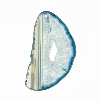 Зріз Агату, Блакитний, 71х40 мм (POD-032455)