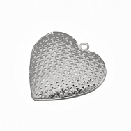 Медальйон Серце з візерунком з нержавіючої сталі, 29х29х7 мм, Темне срібло (STL-061287)