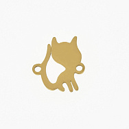 Конектор з нерж. сталі Котик, 15,5х13,5 мм, Золото (STL-061403)