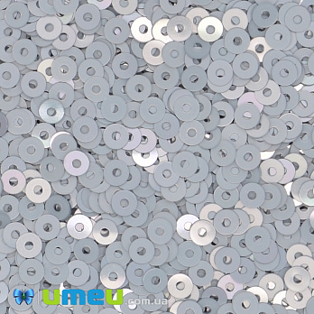 Паєтки Італія круглі плоскі, 3 мм, Білі №1009 Ghiaccio Metal (PAI-039157)