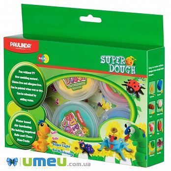 Маса для ліплення Paulinda Super Dough 6*28г буклет "Крок за кроком Тварини" (DIF-043560)