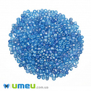 Бісер китайський великий, 6/0, Блакитний АВ прозорий, 4 мм (BIS-000615)