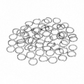 Колечки из нерж. стали, 4 мм, 0,6 мм, Темное серебро (STL-051246)
