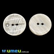 Гудзик пластиковий Круглий зі стразом, 34 мм, Кремовий перламутровий (PUG-046417)