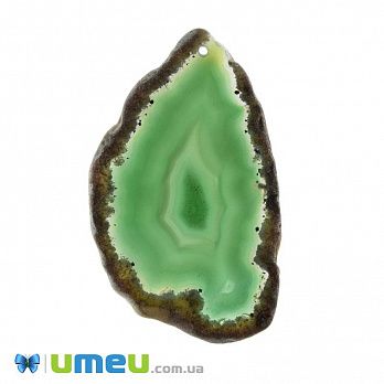 Зріз Агата, Зелений, 76х46 мм (POD-009258)