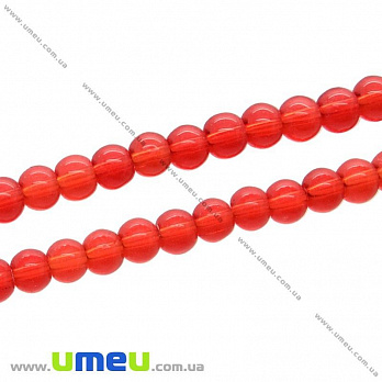 Намистина скляна Кругла, 3 мм, Червона (BUS-000992)