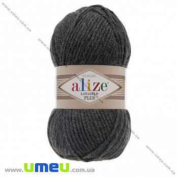 Пряжа Alize Lanagold Plus 100 г, 140 м, Серая темная 182 (YAR-034960)