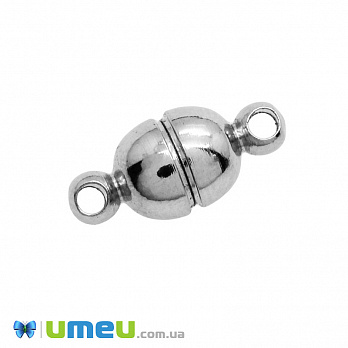 Замок магнитный, 11х5 мм, Темное серебро (ZAM-004149)