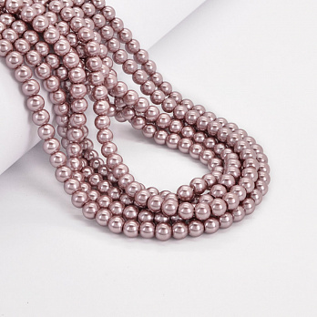 Намистини скляні Перли Premium, 6 мм, Пудрові, Круглі (BUS-052057)