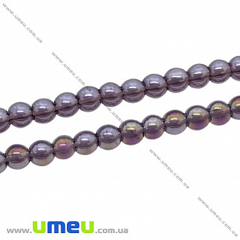 Намистина скляна Кругла, 4 мм, Індиго АВ (BUS-032624)