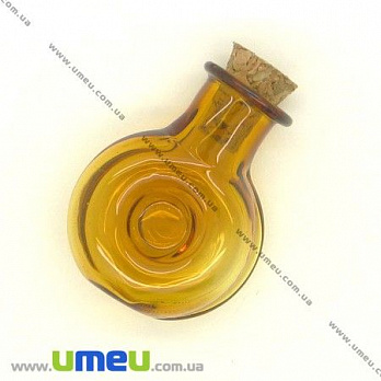 Стеклянная баночка Круглая, Коричневая, 25х19 мм (DIF-006691)
