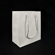 Подарунковий пакет Ромби, 15х14х7 см, Білий (UPK-056643)