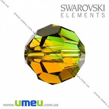 [Архів] Намистина Swarovski 5000 Green-Topaz, 8 мм, Гранована кругла (BUS-005333)