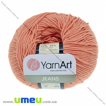 Пряжа YarnArt Jeans 50 г, 160 м, Помаранчева світла 23 (YAR-025302)