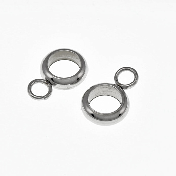 Бейл из нержавеющей стали, 10х7х2,5 мм, Темное серебро (STL-058434)