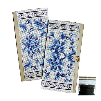 Набір для вишивання нитками, Гаманець Блакитні квіти, 19х10 см (SXM-061249)