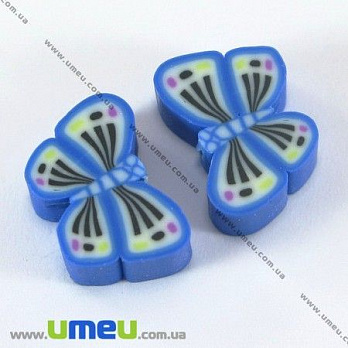 [Архив] Бусина FIMO Бабочка, 13х10х5 мм, Голубая (BUS-003298)