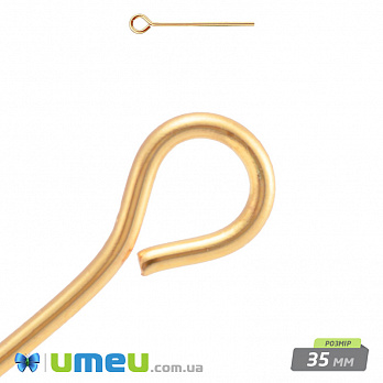 Булавки, Золото, 3,5 см, 0,7 мм (PIN-000276)