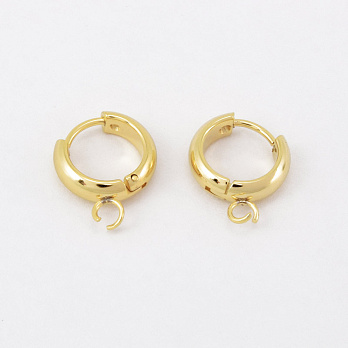 Сережки-кільця Huggie з нерж. сталі, 17х13х4 мм, Покриття 24 kt (STL-059034)