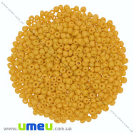 Бісер китайський середній, 8/0, Жовтий натуральний, 3 мм (BIS-007986)