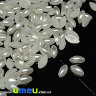 Напівнамистини пластикові Перли, Човник, 8х4 мм, Кремові (KAB-022666)