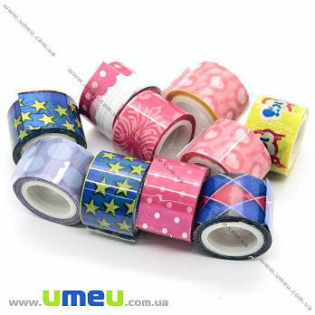 Декоративний скотч, Мікс, 12 мм (DIF-017943)