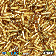 Бісер чеський Стеклярус 3, №17050, Золотистий блискучий, 7 мм (BIS-044899)