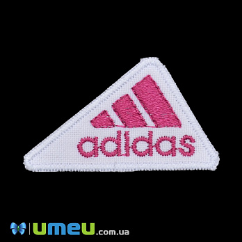Термоаплікація Adidas, 5х3 см, Біло-рожева (APL-038189)