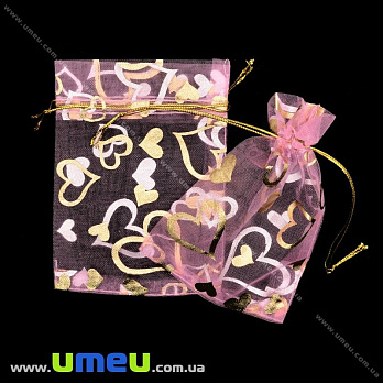 Подарочная упаковка из органзы, 10х12 см, Розовая (UPK-026268)