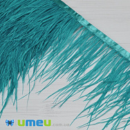 Пір'я страуса на стрічці, 10-15 см, Бірюзові (PER-038914)