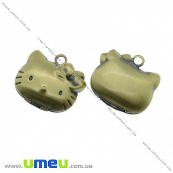 [Архів] Медальйон Hello Kitty, Антична бронза, 20х19 мм (POD-020107)