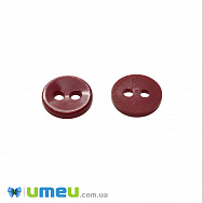 Гудзик пластиковий Круглий, 11,5 мм, Бордовий (PUG-047933)