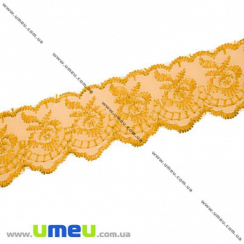 Мереживо органза Яблучко, 40 мм, Помаранчеве (LEN-014512)