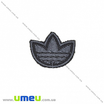 Термоаплікація Adidas, 3х2,5 см, Сіра (APL-024739)