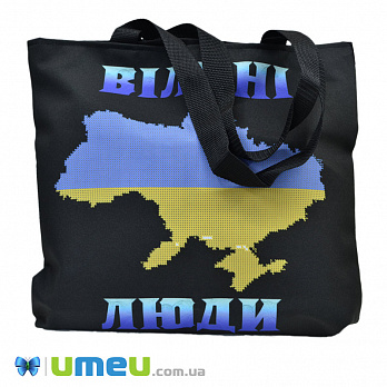 Сумка з принтом під вишивку, Карта України, Чорна (SXM-044486)