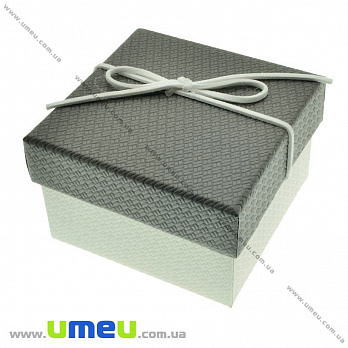 Подарункова коробочка Квадратна, 8,5х8,5х6 см, Сіра (UPK-023096)