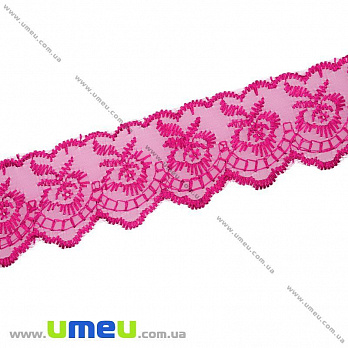 Кружево органза Яблочко, 40 мм, Малиновое (LEN-010447)