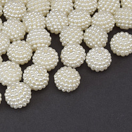 Намистини пластикові Ожина, Круглі Перли, 12 мм, Кремові (BUS-059618)