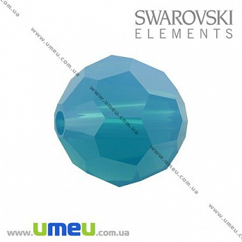 [Архів] Намистина Swarovski 5000 Caribbean Blue Opal, 8 мм, Гранована кругла (BUS-005341)