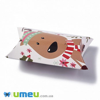 Збірна картонна коробочка, 9х7 см, Біла, HAPPY HOLIDAYS (UPK-042921)