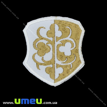 Термоаплікація Шеврон білий, 6х5 см (APL-029969)