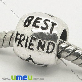 [Архів] Намистина PANDORA мет. Best Friend, 10х8 мм, Античне срібло (BUS-006898)