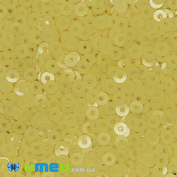 Пайетки Италия круглые плоские, 4 мм, Желтые №2134 Giallo Limone Opaline (PAI-039942)