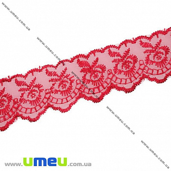 Мереживо органза Яблучко, 40 мм, Червоне (LEN-014511)