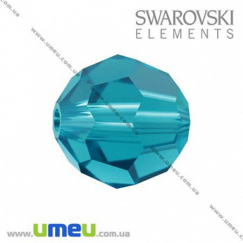[Архів] Намистина Swarovski 5000 Blue Zircon, 8 мм, Гранована кругла (BUS-003277)
