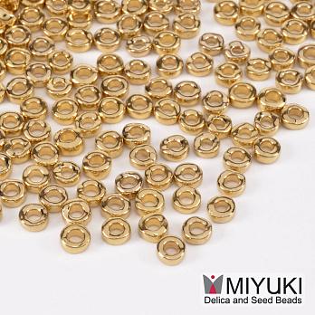Бісер японський Miyuki Spacer SPR3-193, 3х1,3 мм, Позолота 24 kt (BIS-053292)