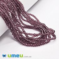 Намистини ронделі, 3х2,5 мм, Аметистові (BUS-049255)