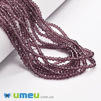 Бусины рондели, 3х2,5 мм, Аметистовые (BUS-049255)