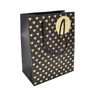 Подарунковий пакет Серця, 23х18х10 см, Чорний (UPK-035670)