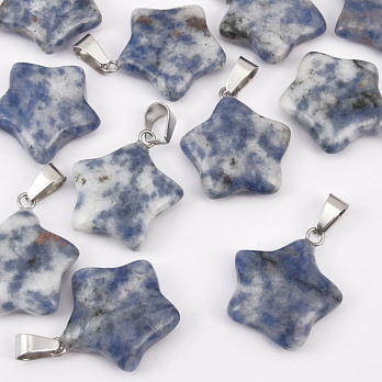 Підвіска Зірка, Натур. камінь Содаліт, 23х20 мм (POD-037487)